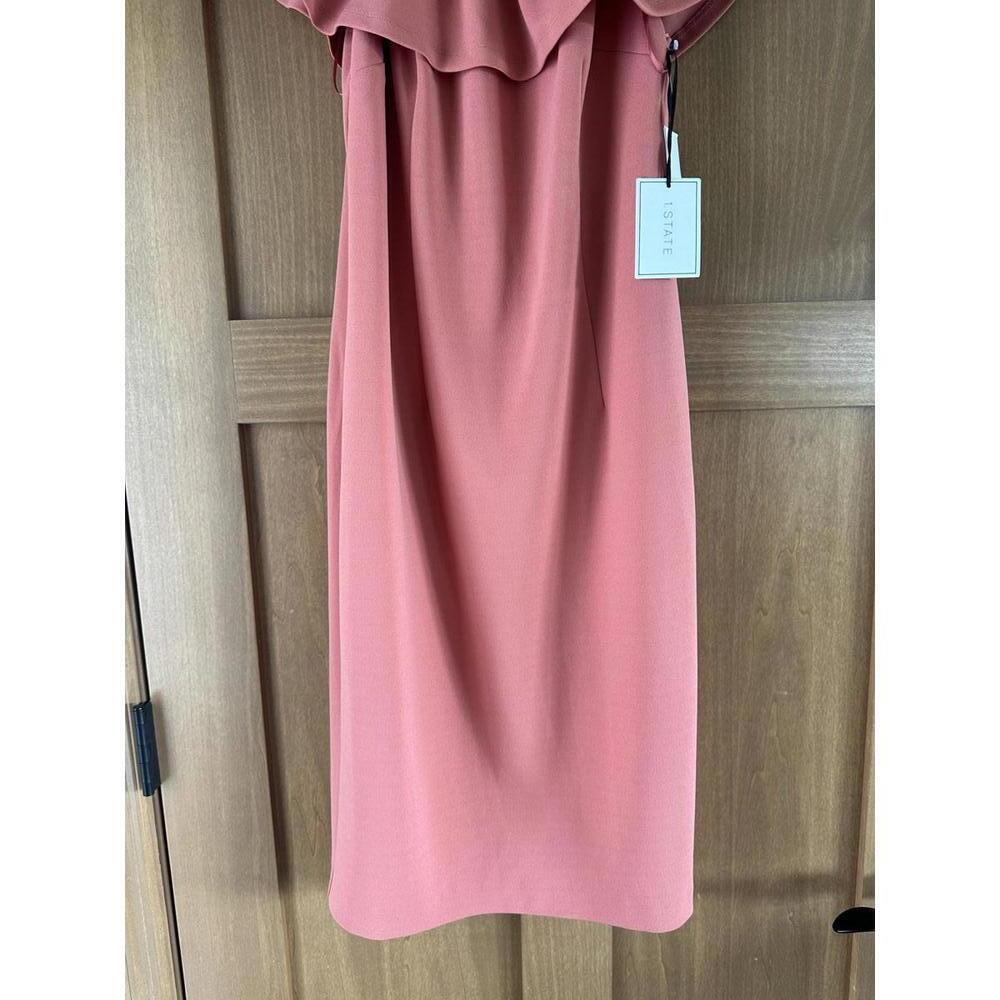 NWT 1.STATE Coral Ruffle Off the Shoulder Midi Dress Women’s size 10​ - Picture 2 of 12